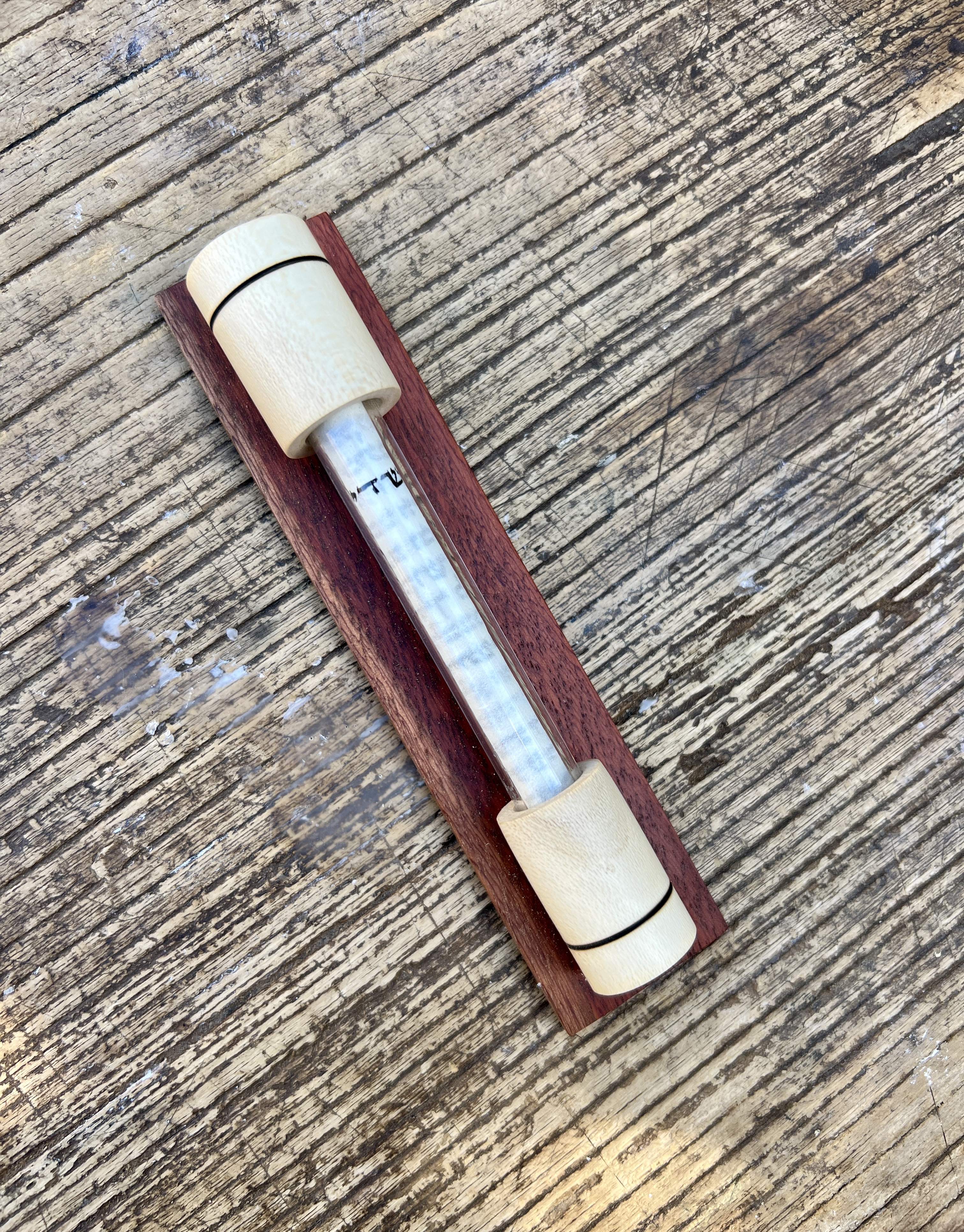Bespoke handmade mezuzah in boxwood